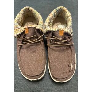 Hey Dude Wendy Fold Youth Baja Brown Wool Blend Slip On Loafers Kids Size 4
